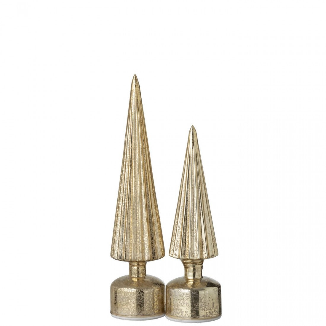Christmas Tree Rotating LED Glass Gold-Colored Set of 2 J-Line