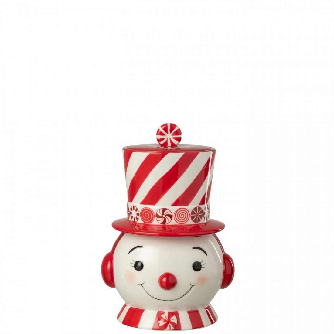 Clearance Decorative Snowman + Hat Dolomite Christmas Red/White J-Line