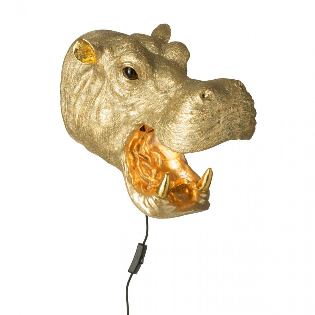 Wall Lamp Hippo Head Resin Gold-Colored J-Line