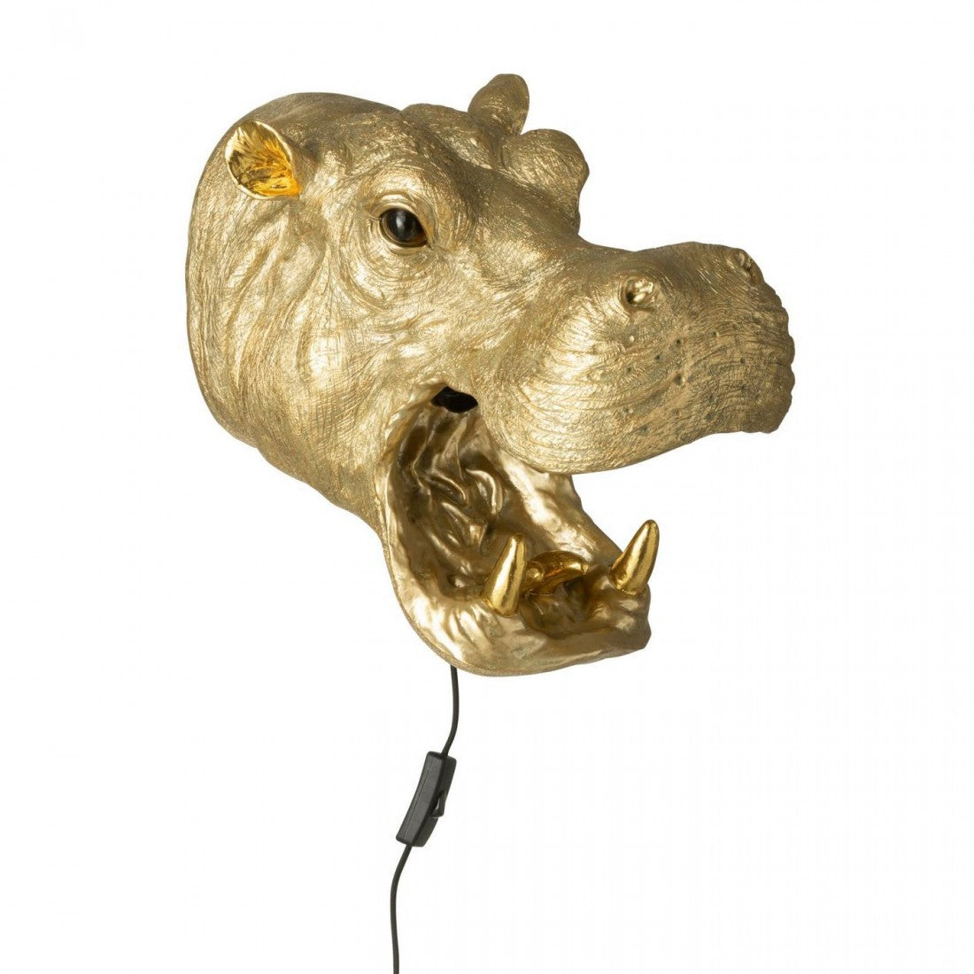 Wall Lamp Hippo Head Resin Gold-Colored J-Line