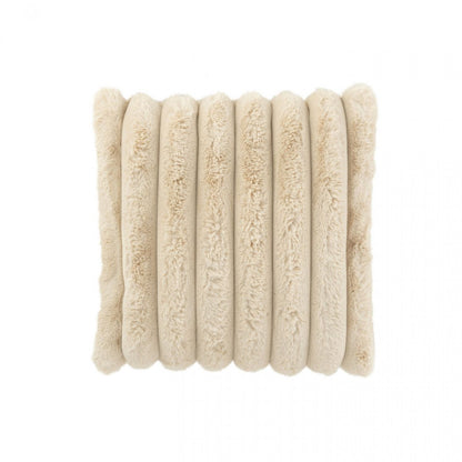 Large Beige Corduroy Polyester Throw 180cm x 130cm J-Line