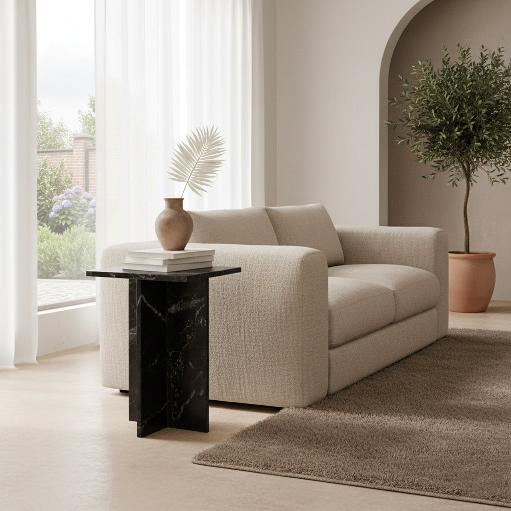 Side Table Shanghai Marble Black Raw Materials