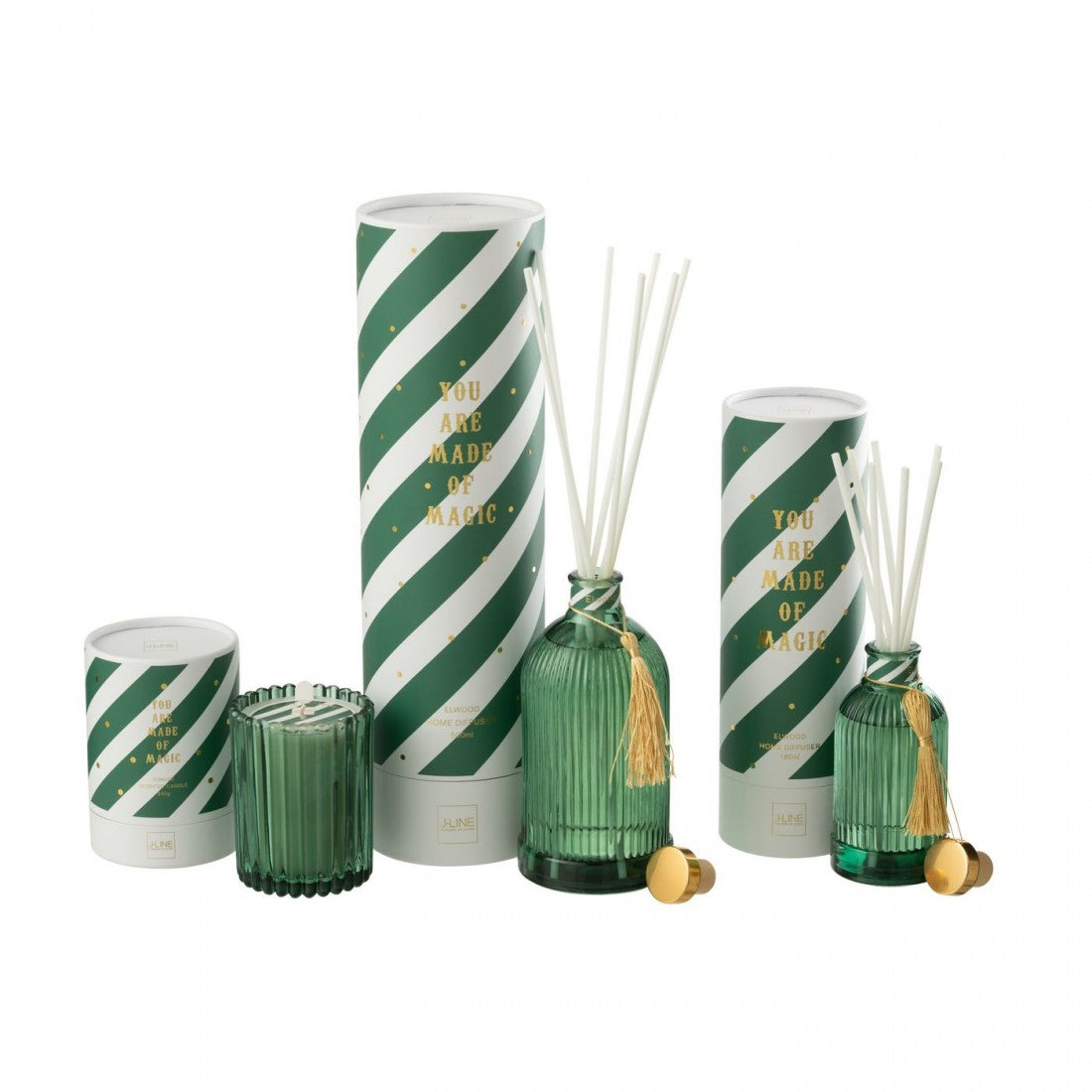 Magic Fragrance Dispenser with Fragrance Oil, White/Dark Green, Large, 500 ml, J-Line