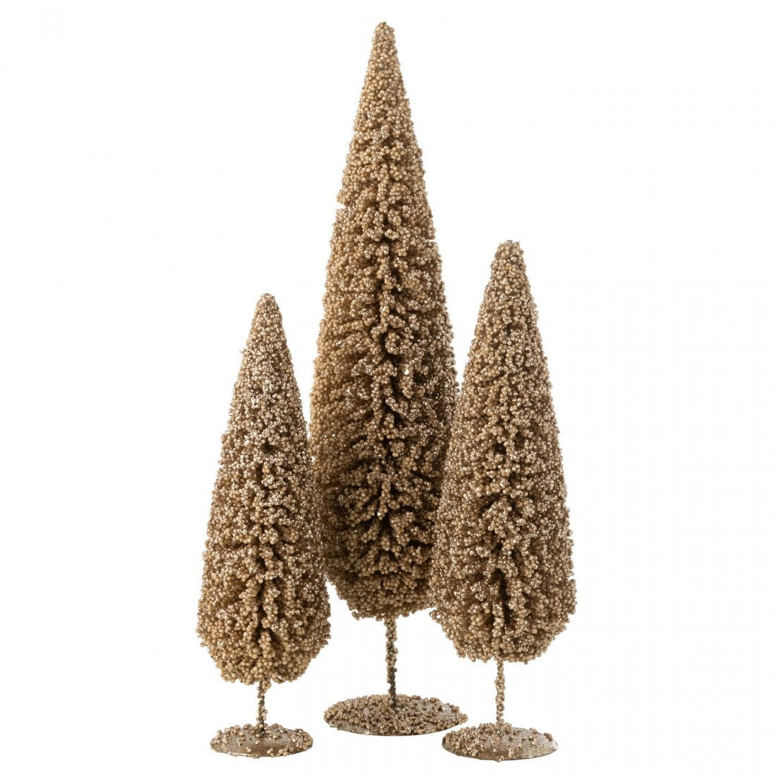 Christmas Tree Beanie Champagne-Colored Set of 3 J-Line
