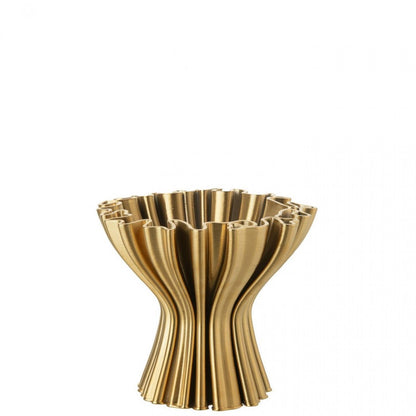 Vase 3D Print Irregular Porcelain Gold-Colored J-Line