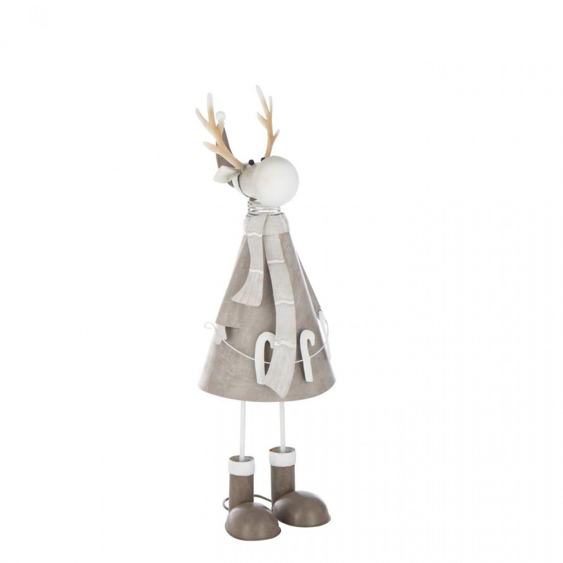 Reindeer Candy Cane Metal Beige/Grey Set of 2 J-Line