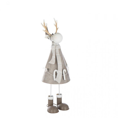 Reindeer Candy Cane Metal Beige/Grey Set of 2 J-Line