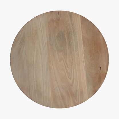 Side table Bullnose Reversed Fluted Natural Ø50cm Raw Materials