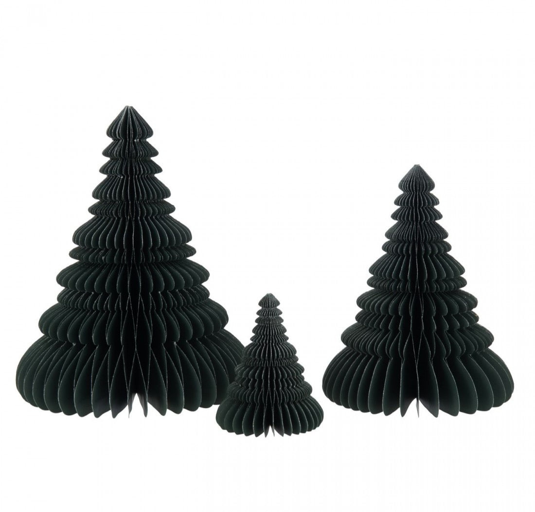 Foldable Paper Christmas Tree Green Set of 2 J-Line