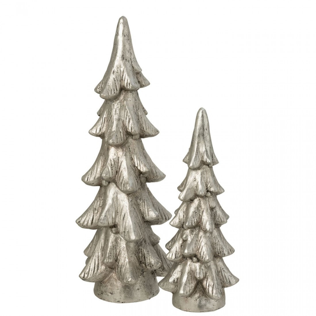 Christmas Tree on Stand, Magnesium, Silver-Colored, Set of 2, J-Line