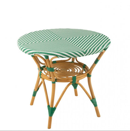 Dining Table Rattan Dark Green/White J-Line