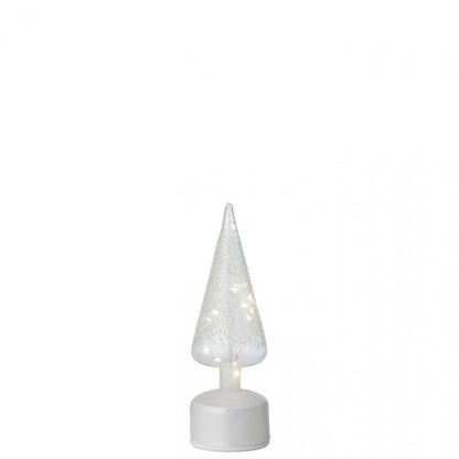 Tree Rotating LED Glass White/Transparent Set of 2 J-Line