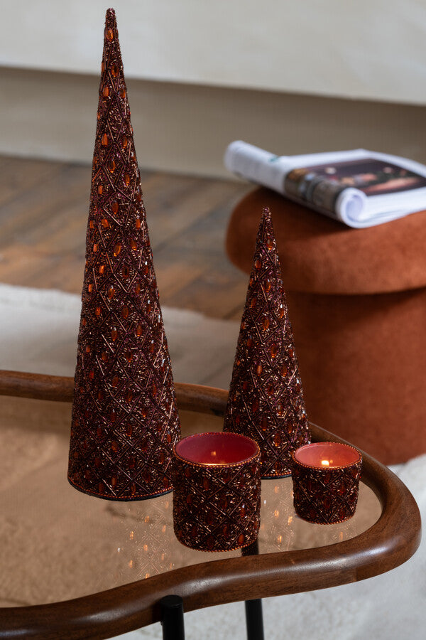 Cone Iron/Beads Dark Brown/Rust Brown Set of 3 J-Line