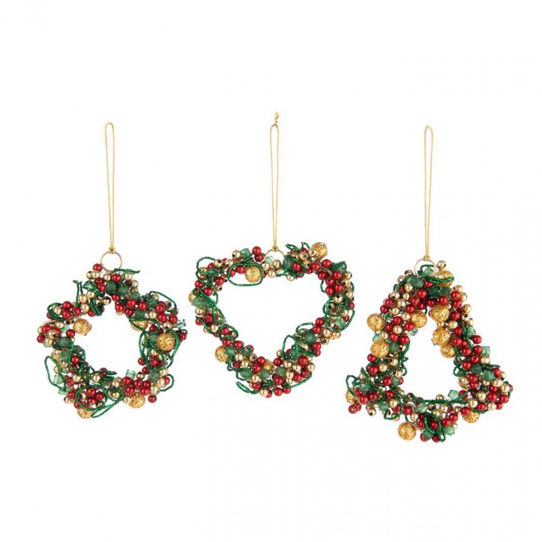 Pendant Star/Heart/Tree Bell Acrylic Multicolor Set of 3 J-Line
