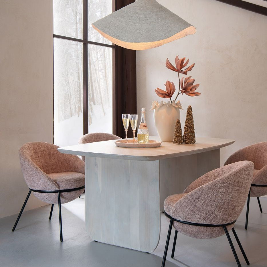 Dining Table Acacia Wood White J-Line