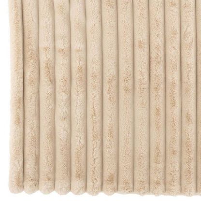 Large Beige Corduroy Polyester Throw 180cm x 130cm J-Line
