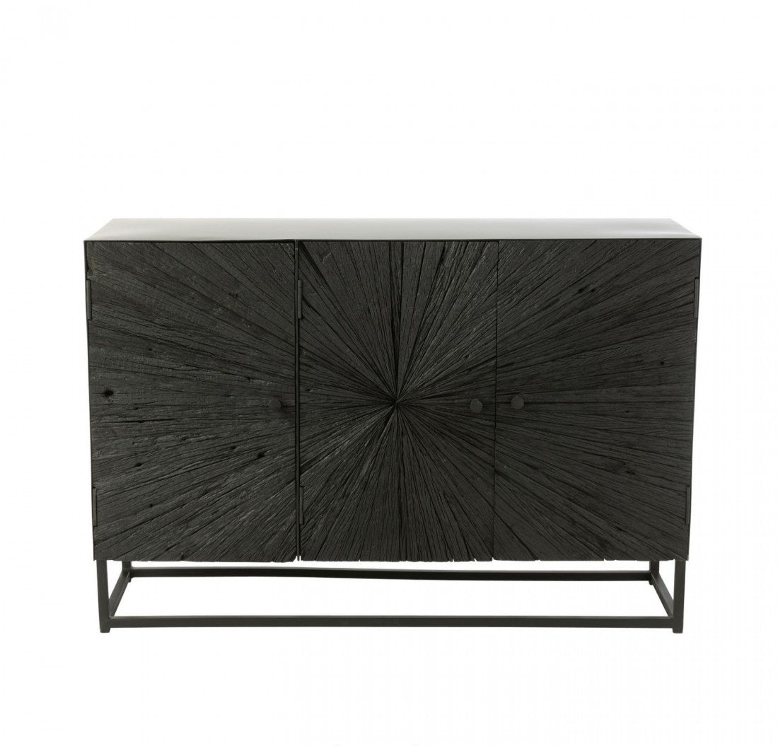 Shanil Wood/Iron Black Buffet Cabinet J-Line