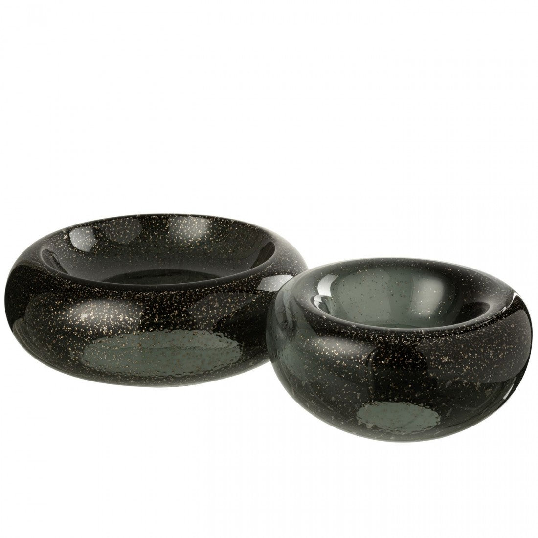 Decorative Bowl Carol Glass Black Large