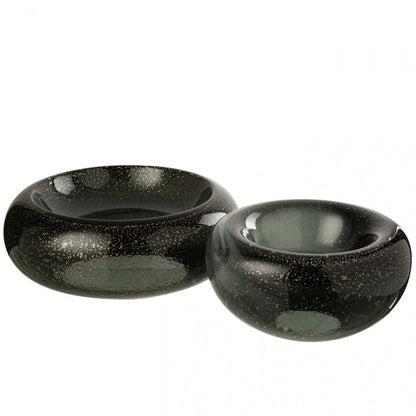 Decorative Bowl Carol Glass Black Large