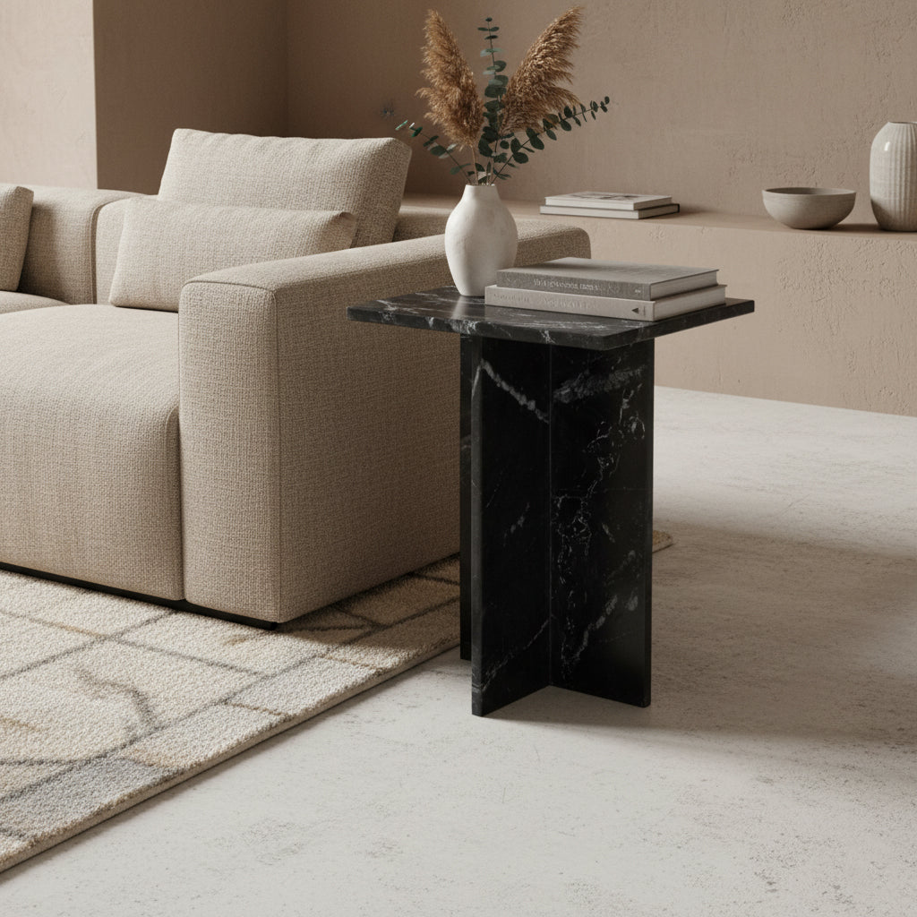 Side Table Shanghai Marble Black Raw Materials