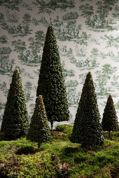 Set of 3 Christmas Trees with Berries, Artificial, Moss Green, J-Line