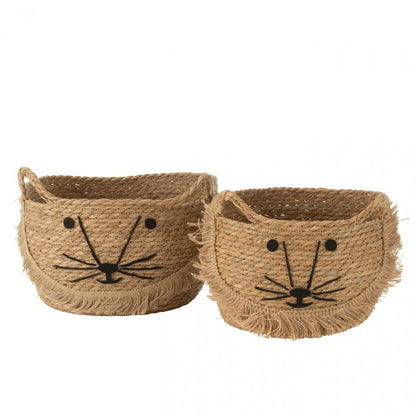 Set of 2 Kitty Riet Natural/Black Baskets J-Line