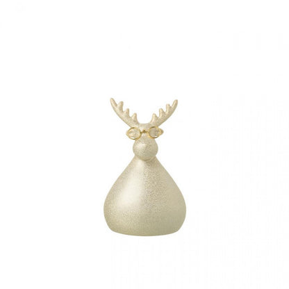 Reindeer Glasses Porcelain Gold-Colored Set of 2 J-Line