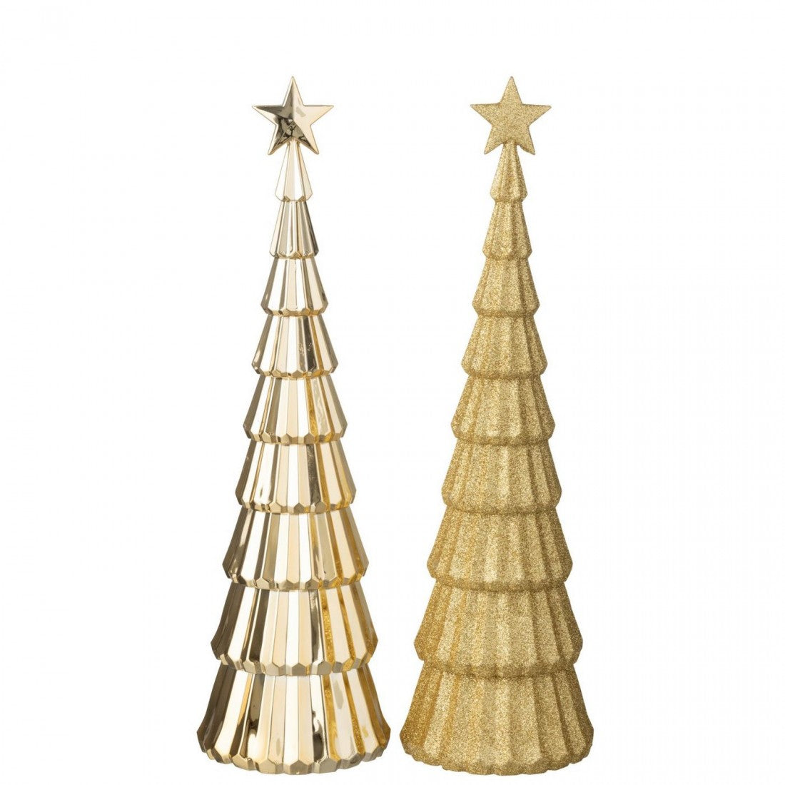 Tree + Star Plastic Gold-Colored Set of 2 J-Line