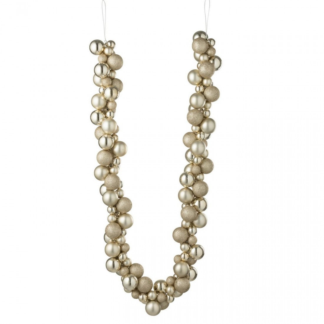 Garland Christmas Bauble Plastic Light Beige L160cm J-Line