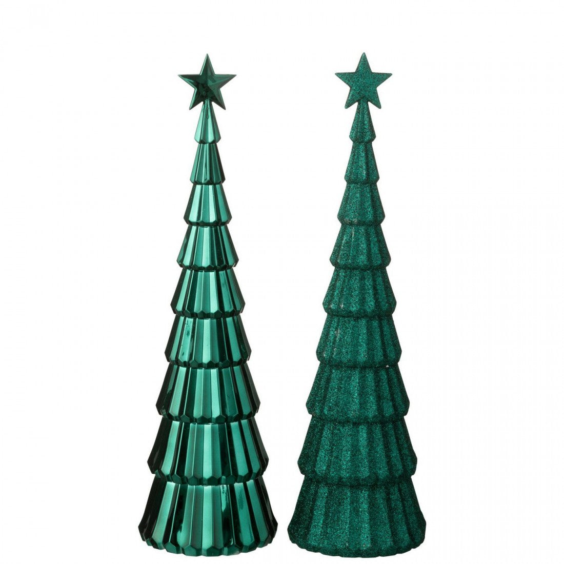 Tree + Star Plastic Dark Green Set of 2 J-Line