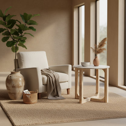 Marble side table round brown Raw Materials