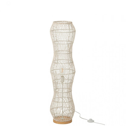 Floor Lamp Rattan Metal Twisted White H101cm  J-Line