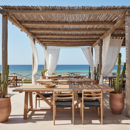 Garden Table Soleado 200cm FSC Recycled Teak Wood Raw Materials