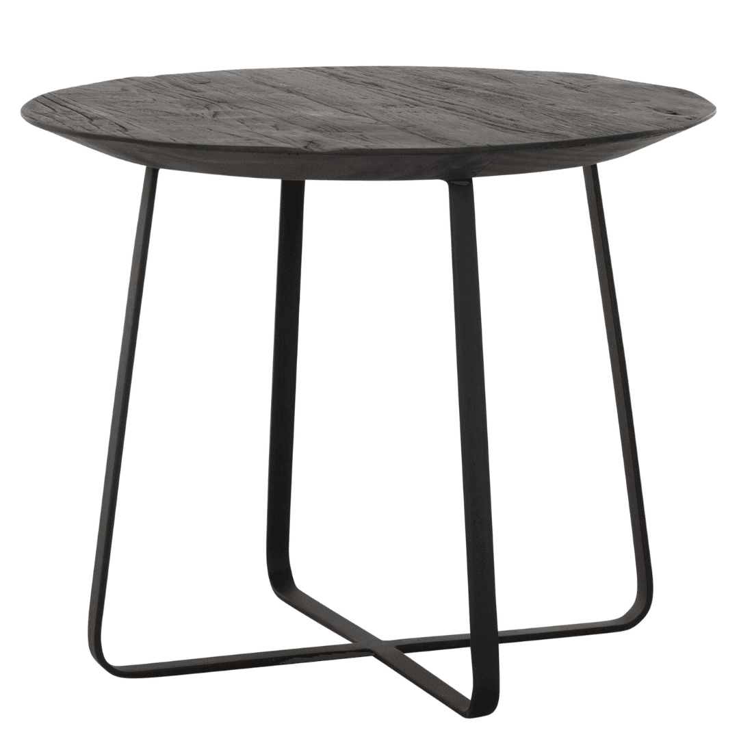 Zwarte salontafel Neptunes Ø40cm zijaanzicht DTP Home