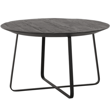 Salontafel Neptunes zwart teakhout Ø60cm DTP Home