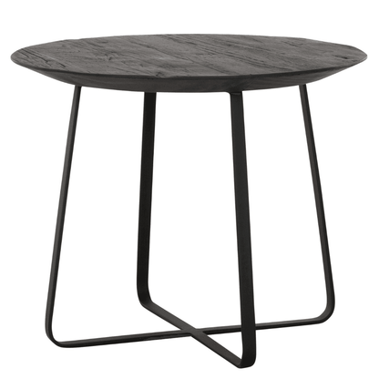 Zwarte salontafel Neptunes Ø60cm zijaanzicht DTP Home