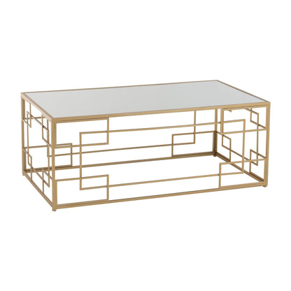 Coffee Table Lines Metal/Glass Gold J-Line