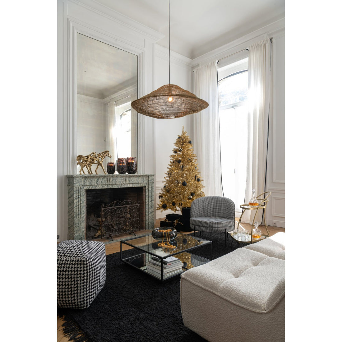 Coffee Table Metal/Glass Black J-Line