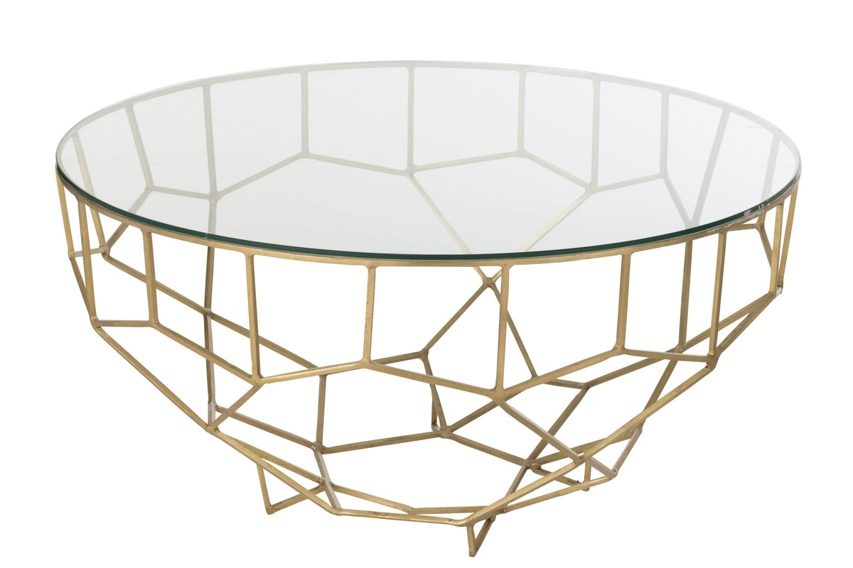 Coffee Table Moza Metal/Glass Gold J-Line