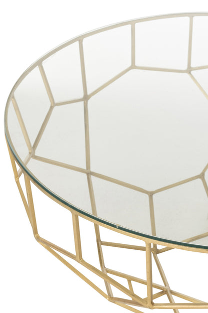 Coffee Table Moza Metal/Glass Gold J-Line