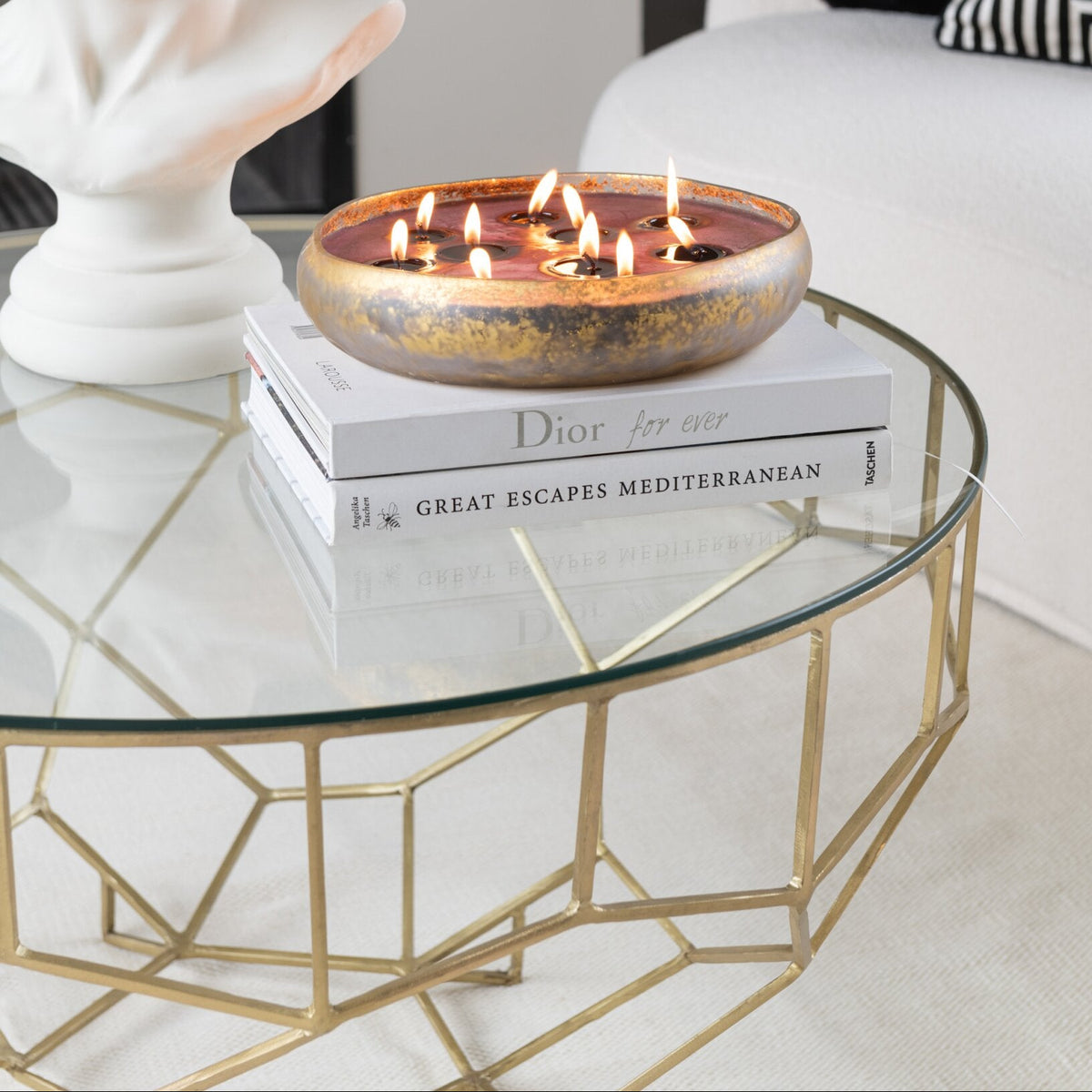 Coffee Table Moza Metal/Glass Gold J-Line