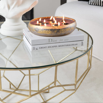 Coffee Table Moza Metal/Glass Gold J-Line