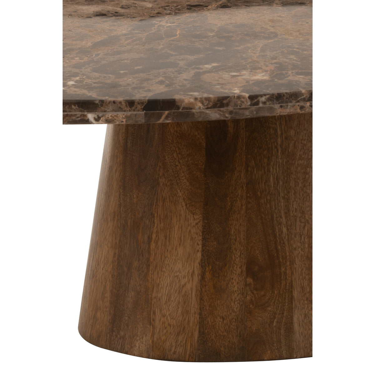 Oval Coffee Table Marble/Mango Wood Brown J-Line
