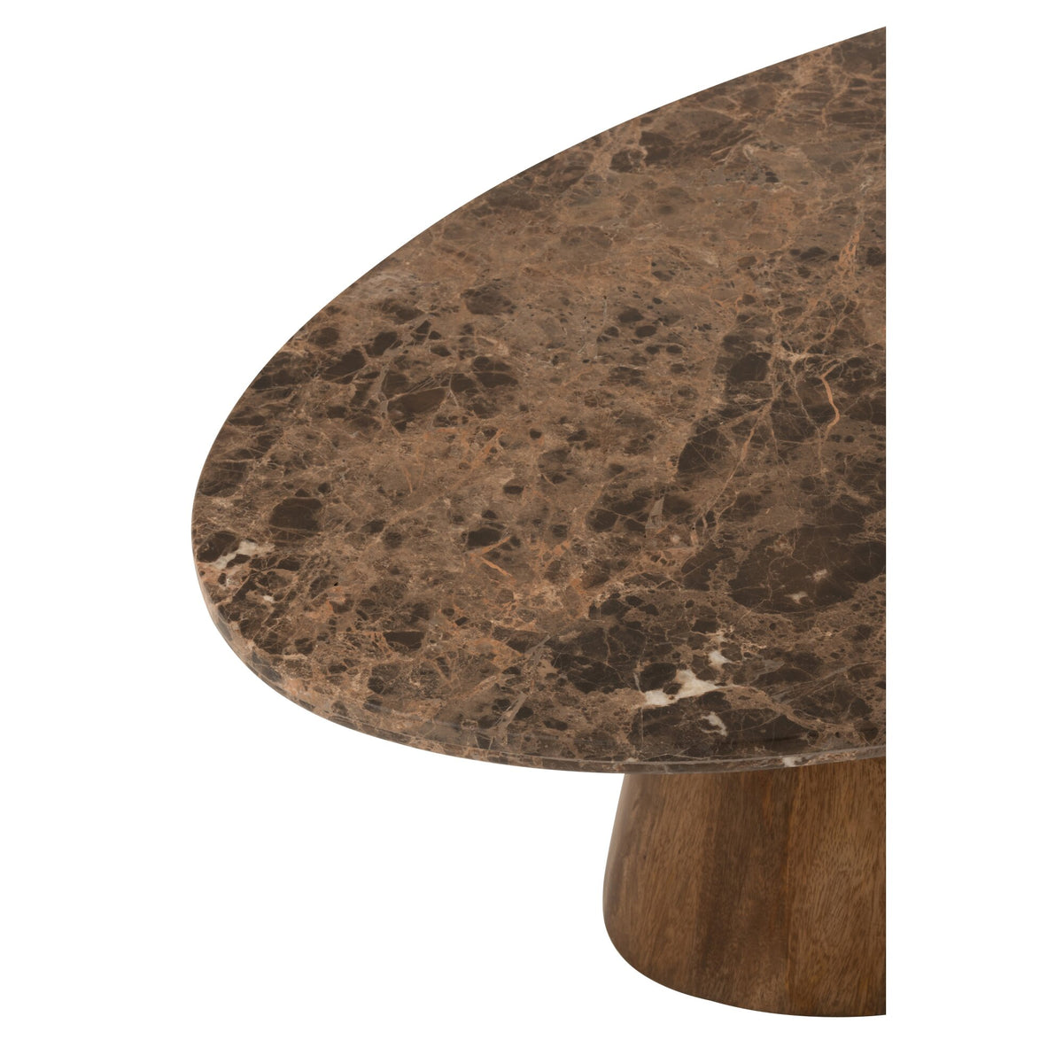Oval Coffee Table Marble/Mango Wood Brown J-Line
