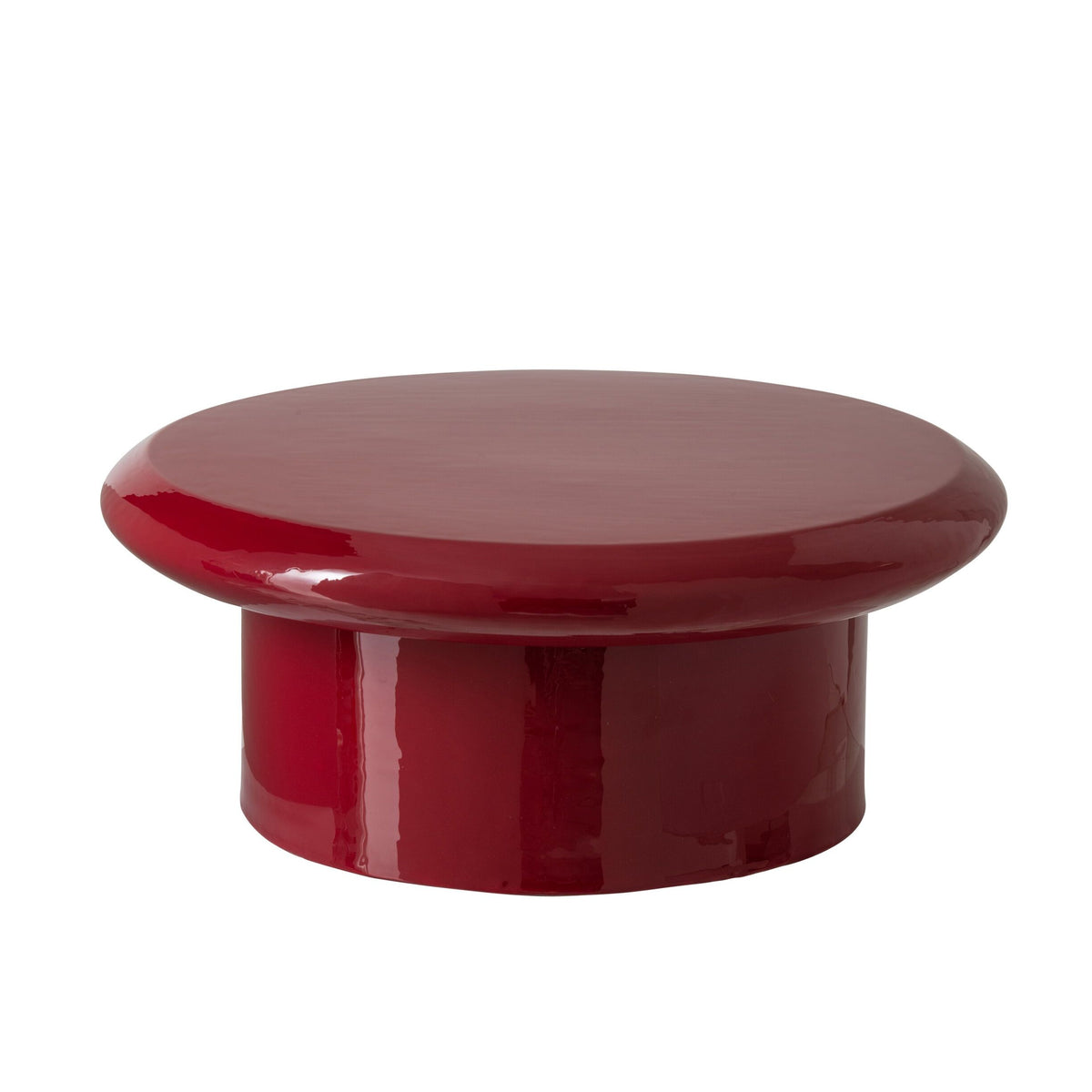 Coffee Table Round Lacquered Metal Red Ø76cm J-Line