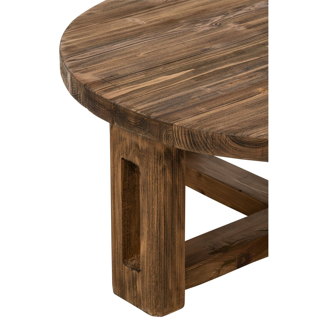 Coffee Table Round Recycled Wood Brown J-Line