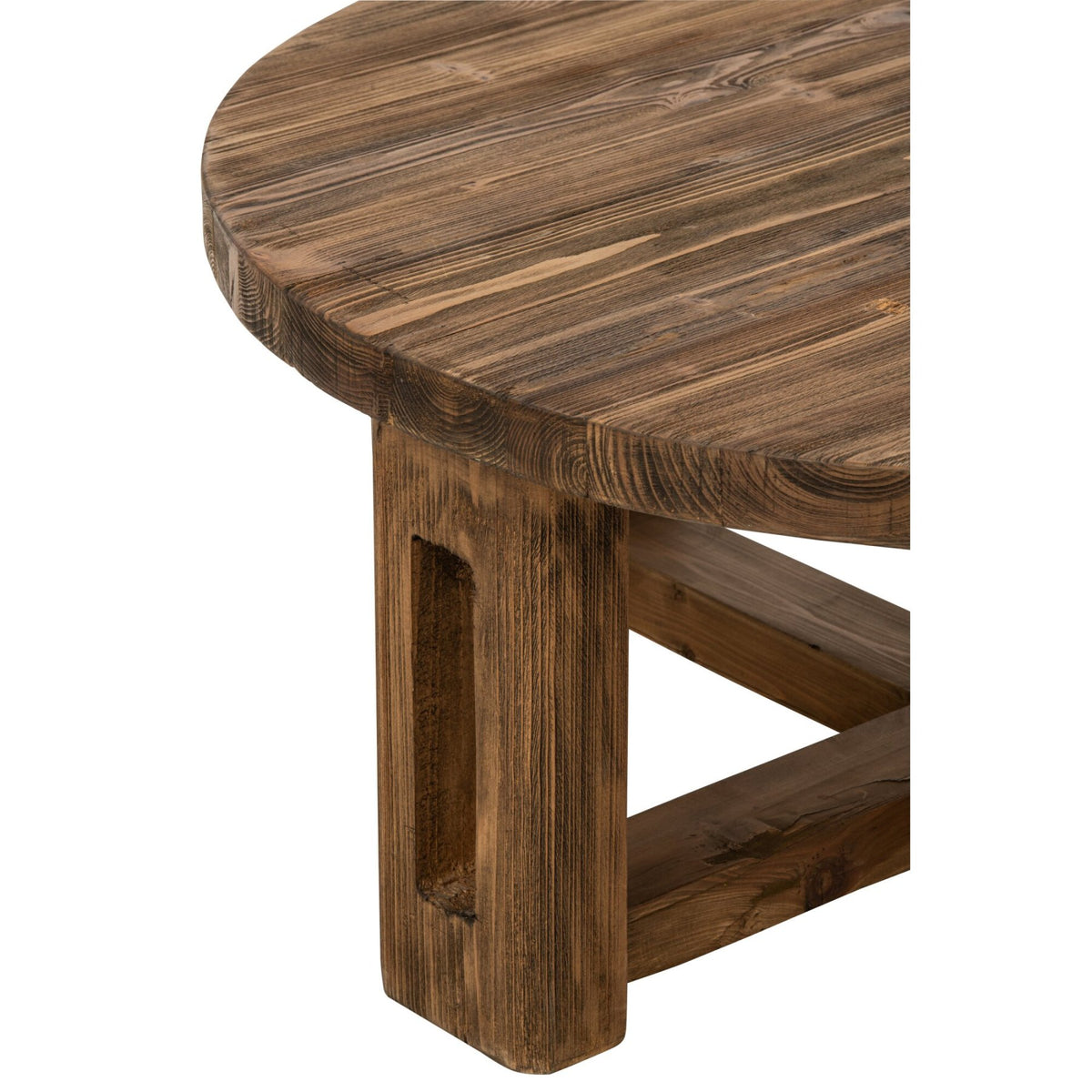 Coffee Table Round Recycled Wood Brown J-Line