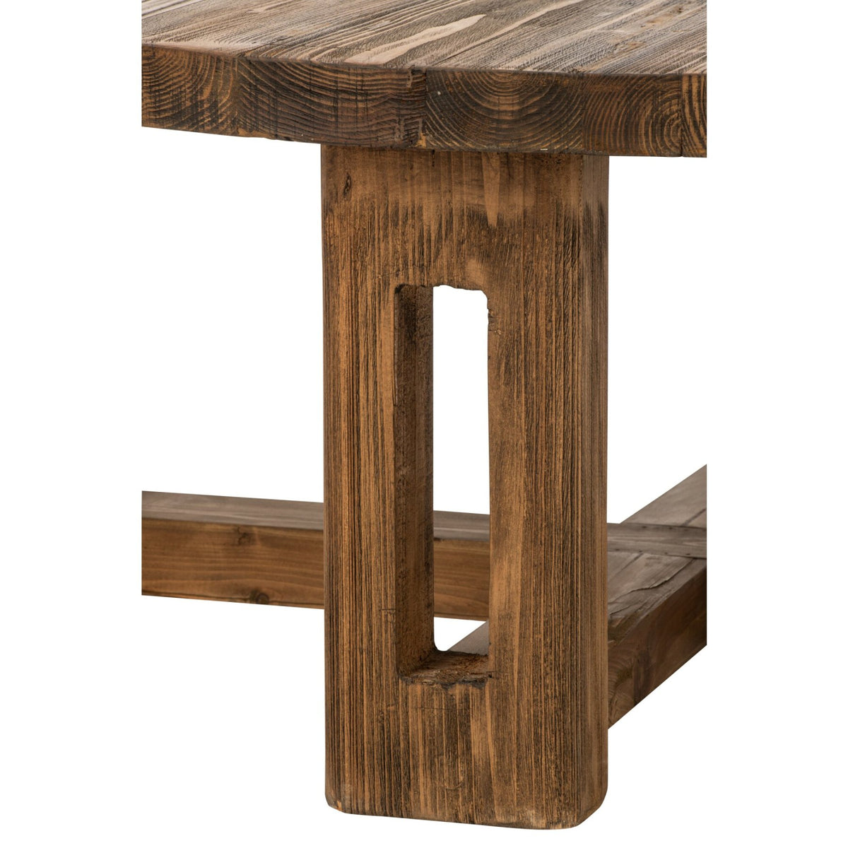 Coffee Table Round Recycled Wood Brown J-Line
