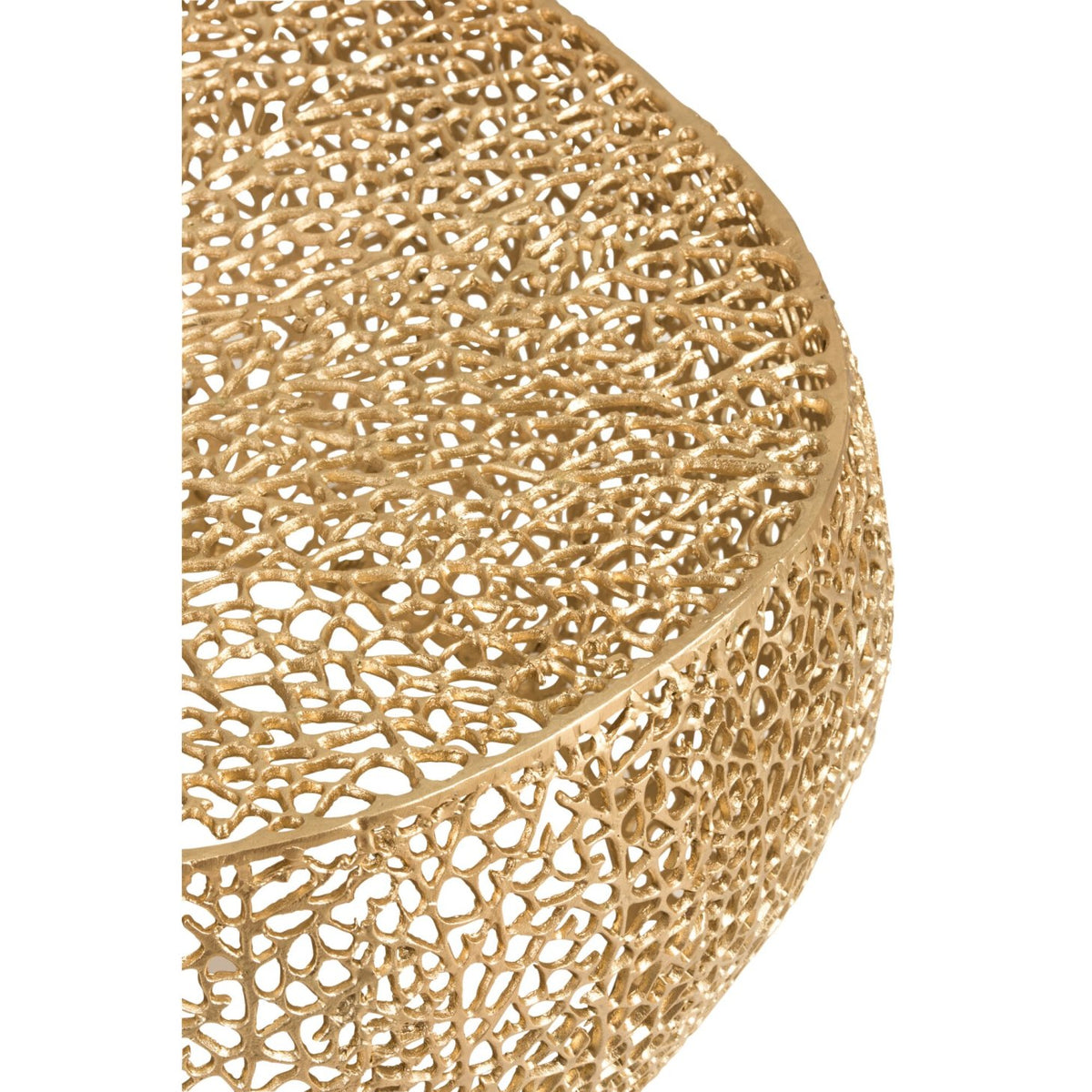 Coffee Table Round Coral Pattern Aluminum Gold J-Line