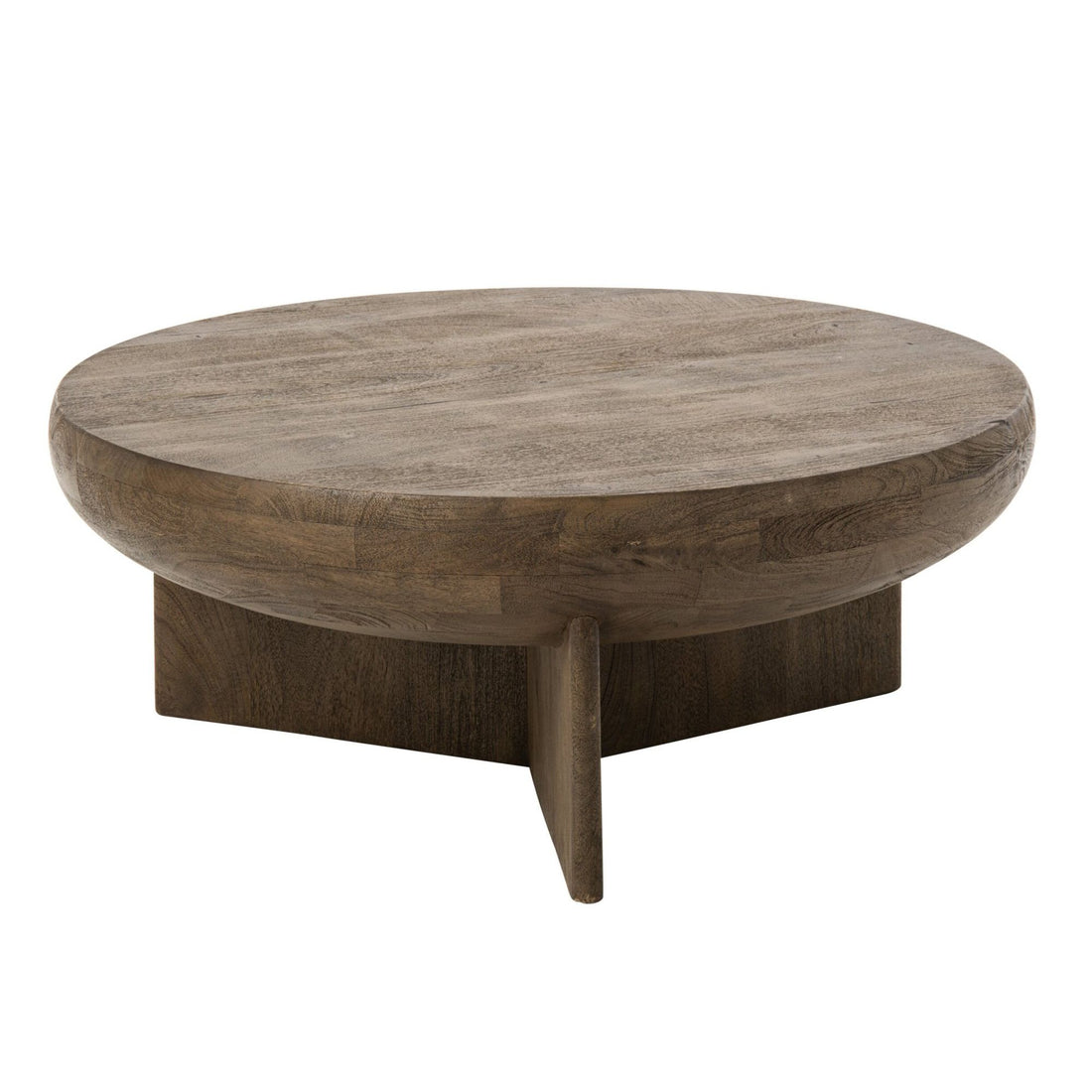Coffee Table Round Mango Wood Dark Brown Ø90cm J-Line